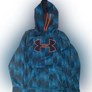 Size Medium Under Armour Blue/Orange Hooded Sweatshirt